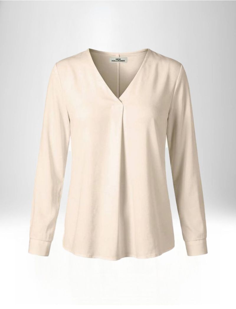 LONG-SLEEVE TOP WITH V-NECKLINE