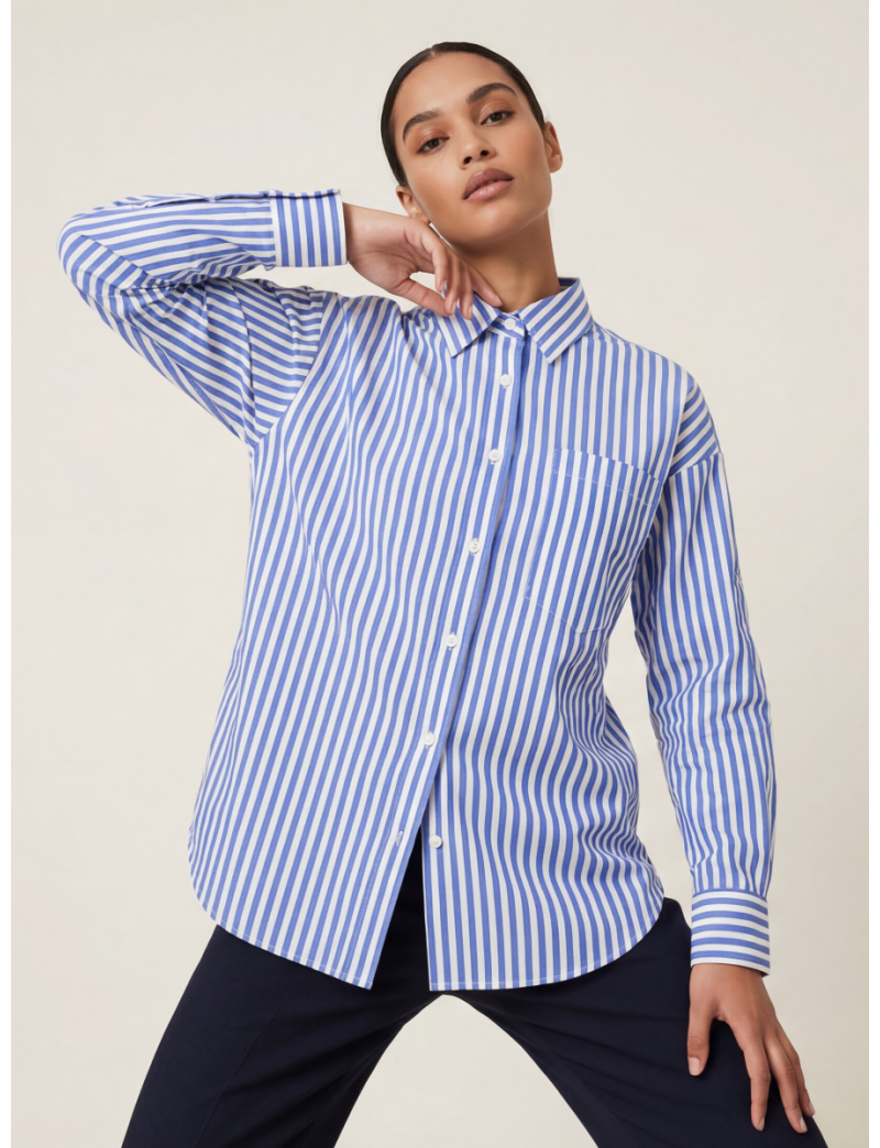 MINIMALIST VERTICAL STRIPE SHIRT