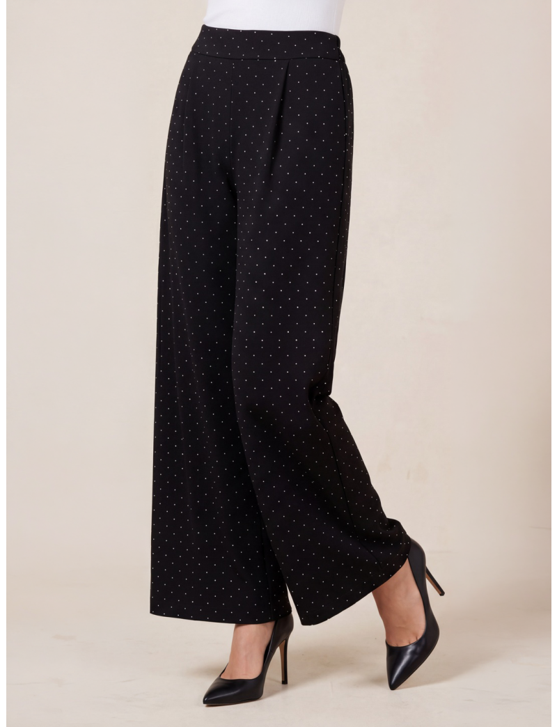 WIDE LEG PANTS WITH RHINESTONES WOMEN | NEW HALLHUBER SIMPLY