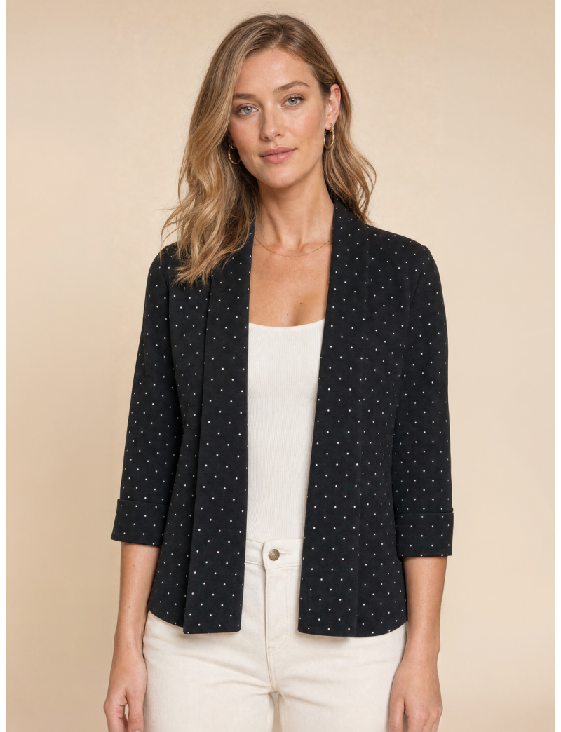 BLAZER IN HEAVY JERSEY WITH CRYSTALS