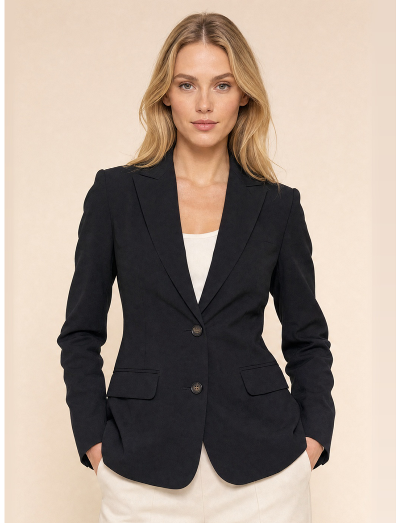 TWO-BUTTON BLAZER WITH FLAP POCKETS