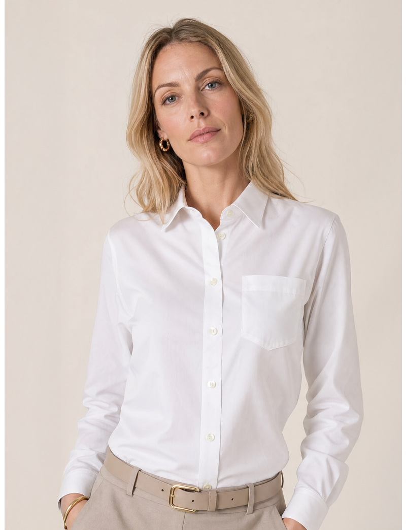 CLASSIC POPLIN SHIRT WITH ITALIAN COLLAR