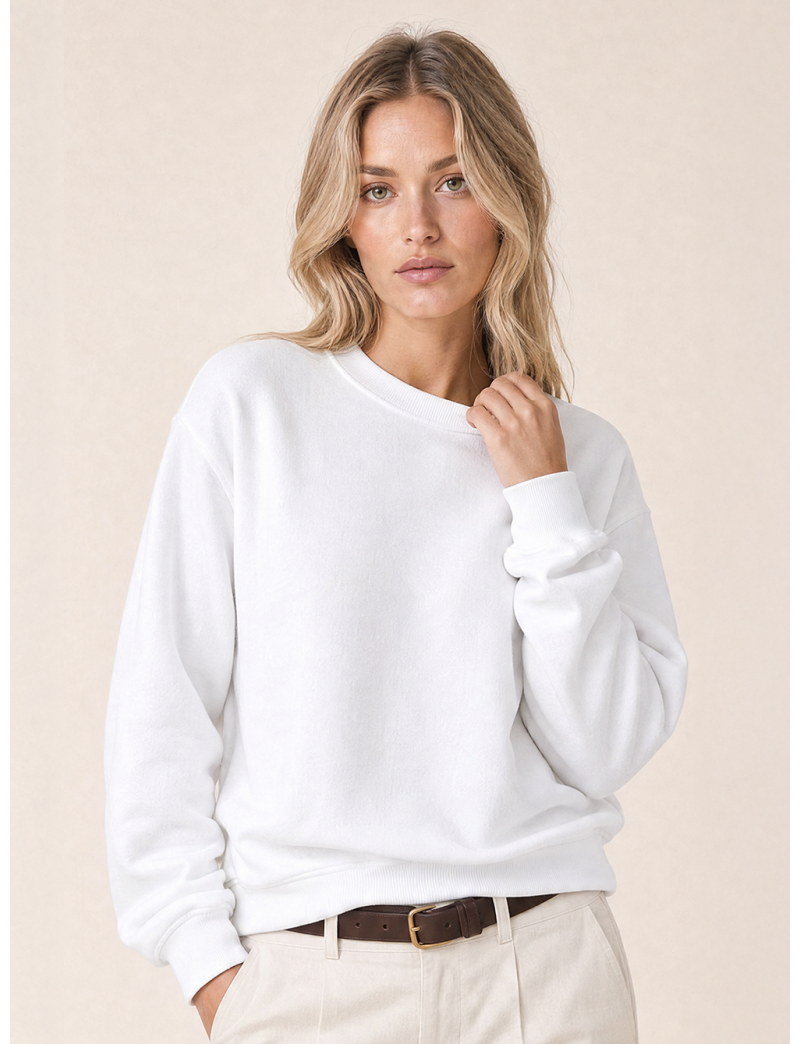 COTTON FLEECE CREW-NECK SWEATSHIRT