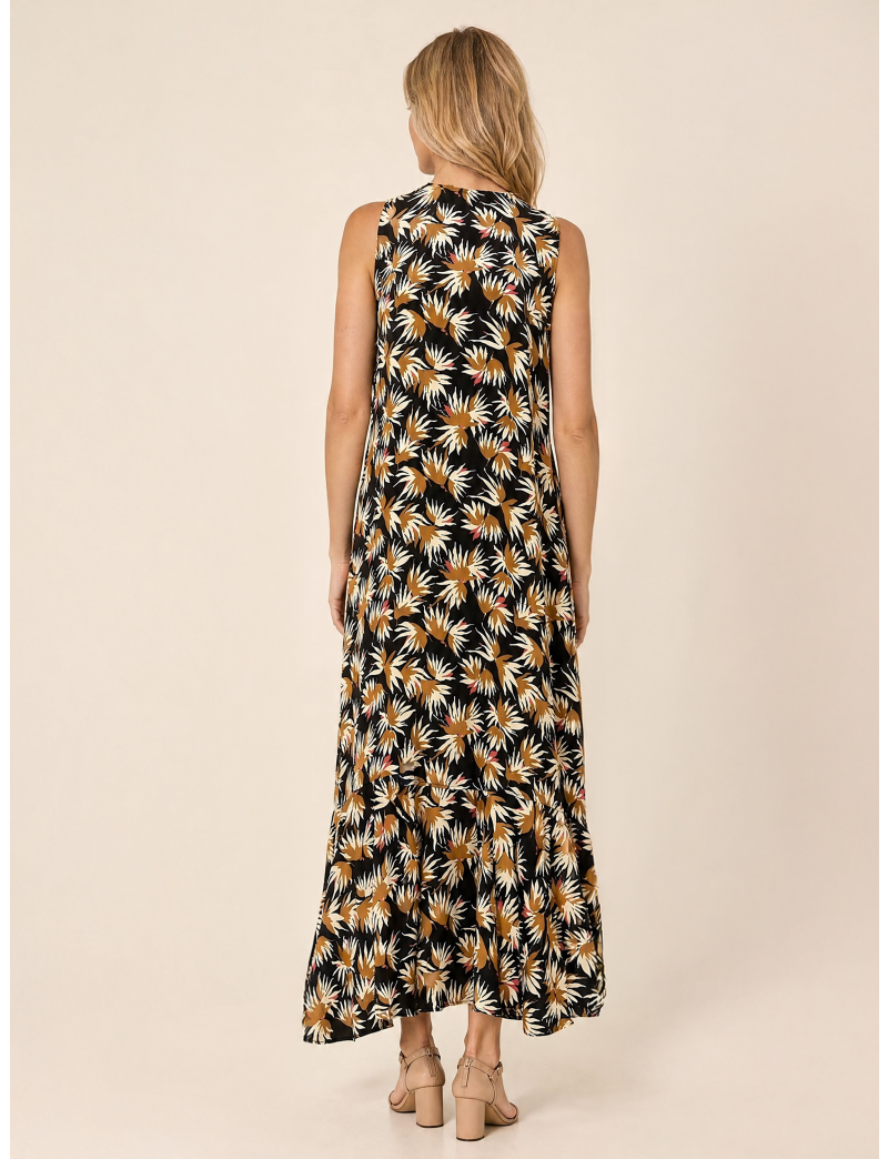 WOMEN'S PRINT VISCOSE MIDI DRESS