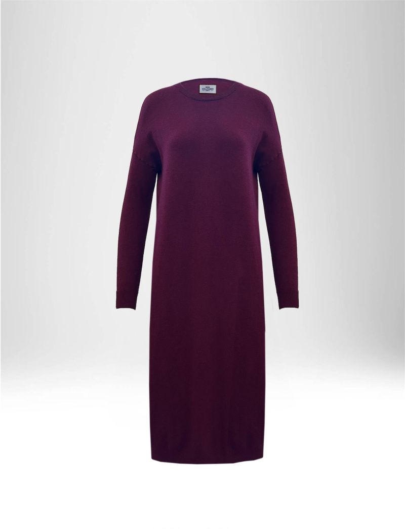 KNIT CREW-NECK MIDI DRESS