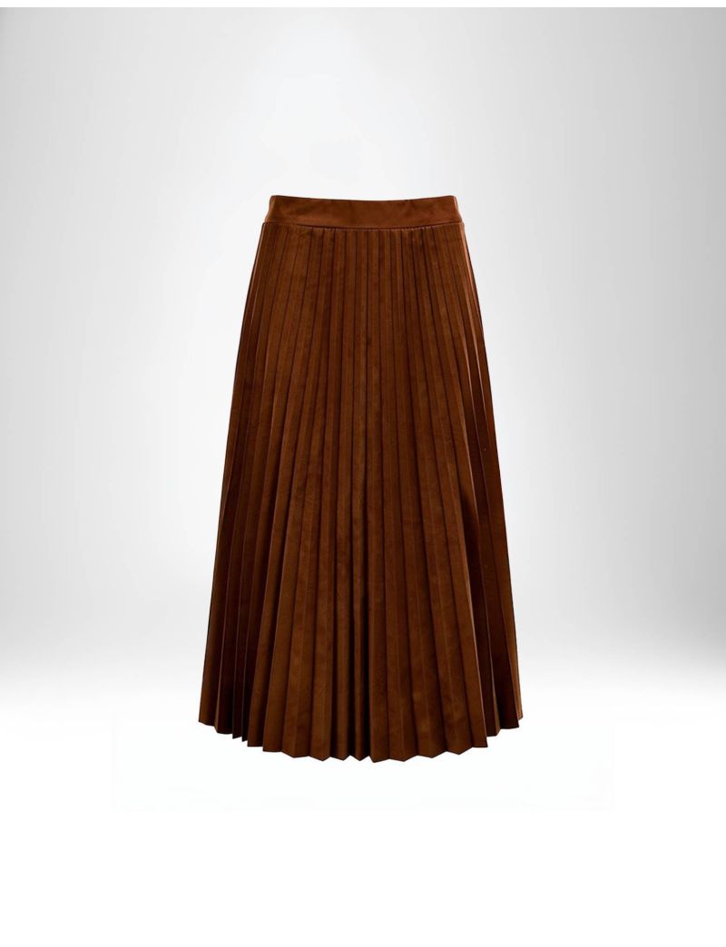 SOLEIL PLEATED SKIRT IN SUEDE