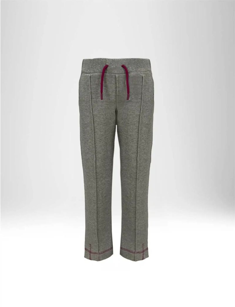 GIRL SWEATPANTS IN GREY MELANGE COTTON