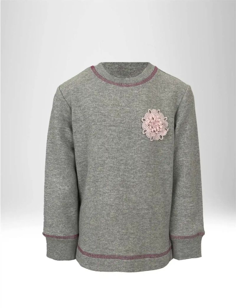 MÄDCHEN SWEATSHIRT MIT RUNDHALSAUSSCHNITT AUS BAUMWOLLE