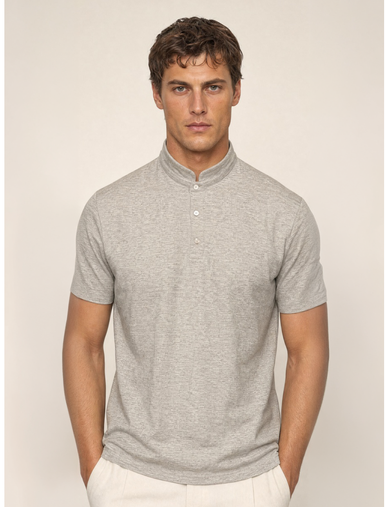 POLO SHIRT WITH MEN'S MANDARIN COLLAR