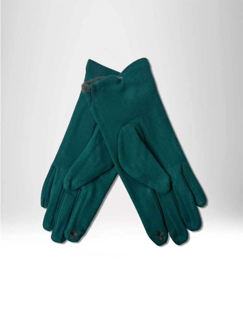 GLOVES WITH FAUX FUR DETAIL WOMAN