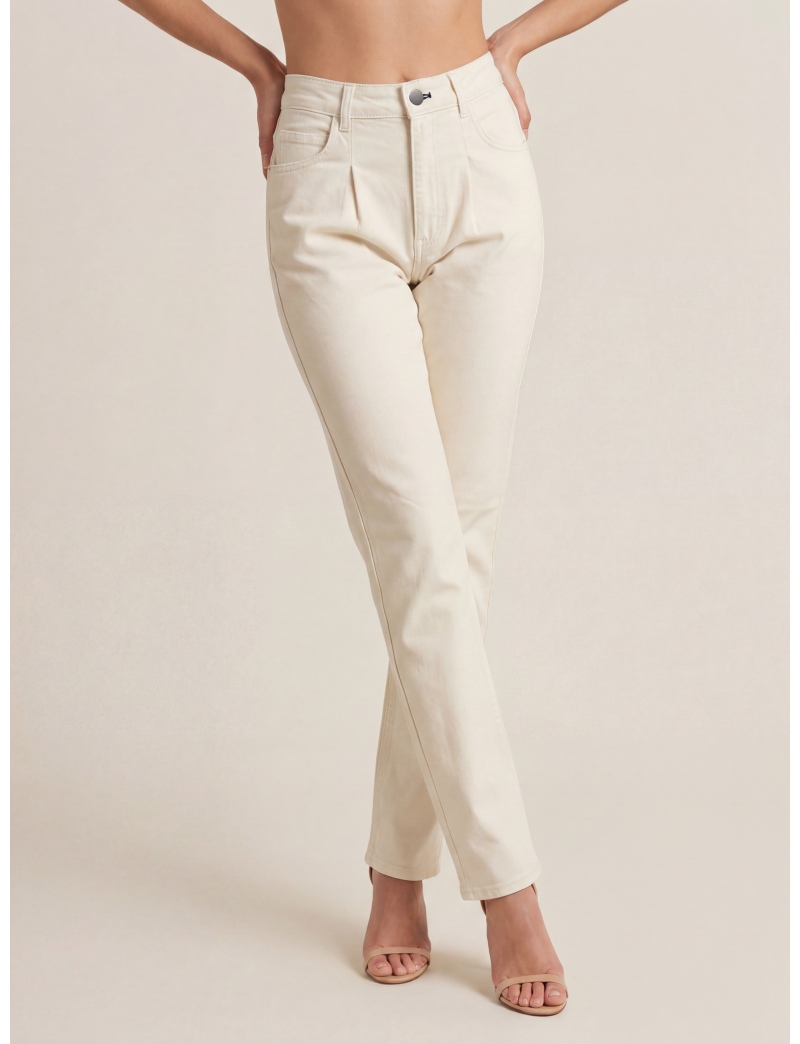 REGULAR STRAIGHT-LEG TWILL TROUSERS
