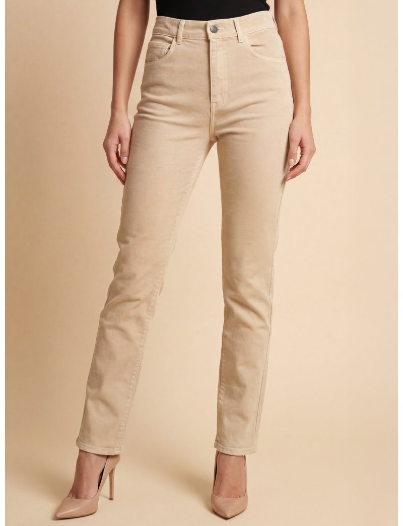 STRAIGHT-LEG TWILL TROUSERS