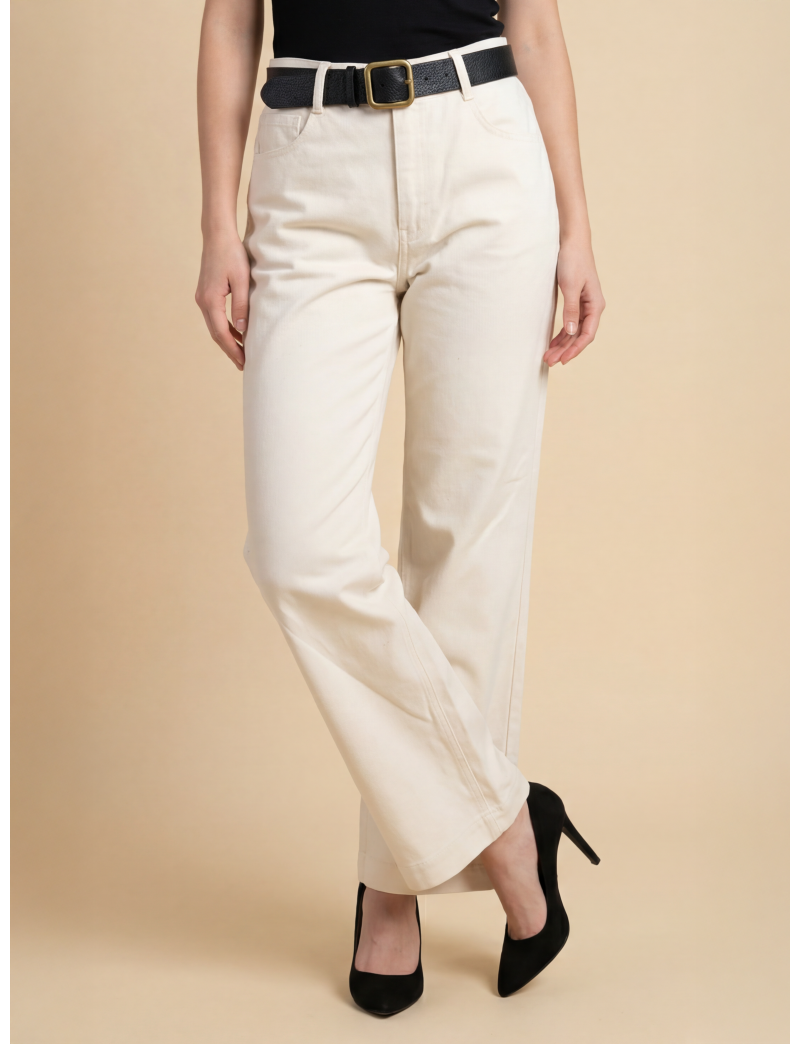 STRAIGHT-LEG BULL DENIM TROUSERS
