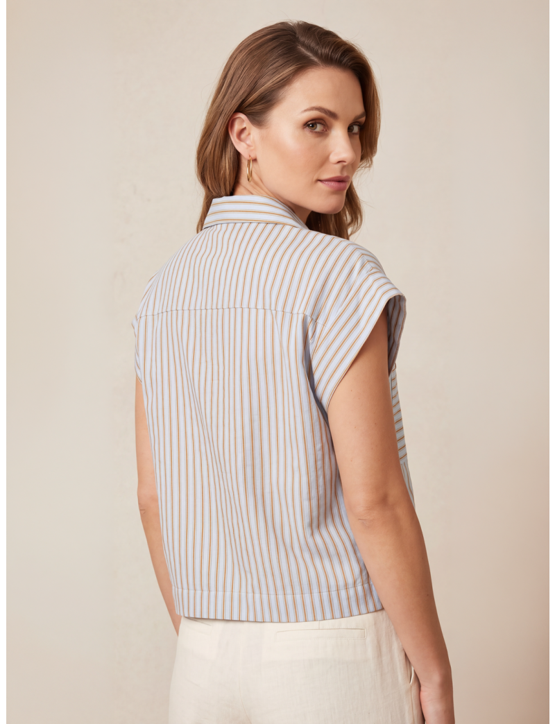 STRIPED SLEEVELESS SHIRT