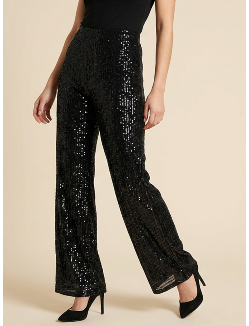 SEQUIN WIDE-LEG STATEMENT TROUSERS
