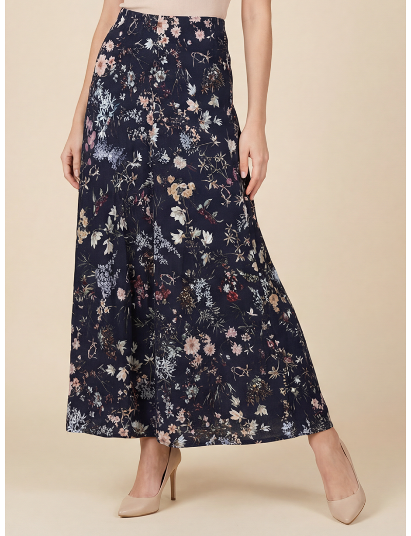 FLORAL-ESSENCE FLOWING SKIRT
