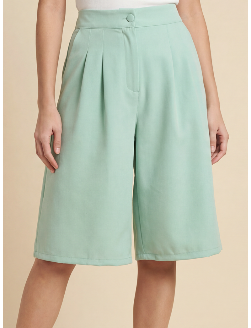 HIGH-WAIST PLEATED CULOTTES