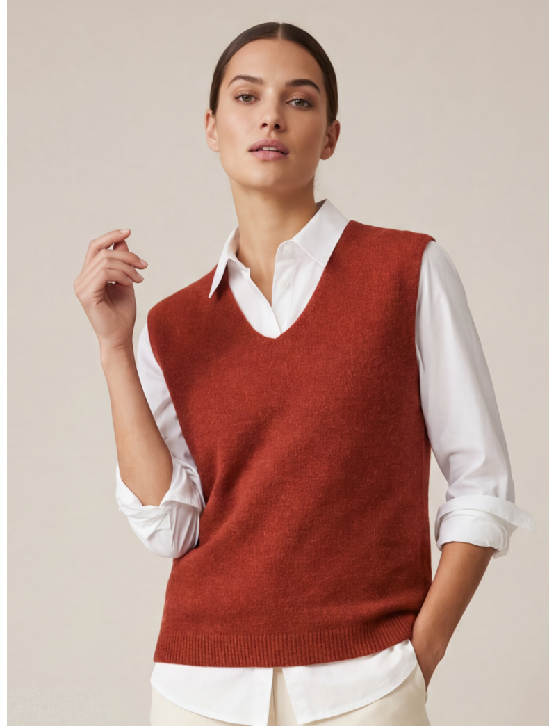 KNITTED V-NECK VEST