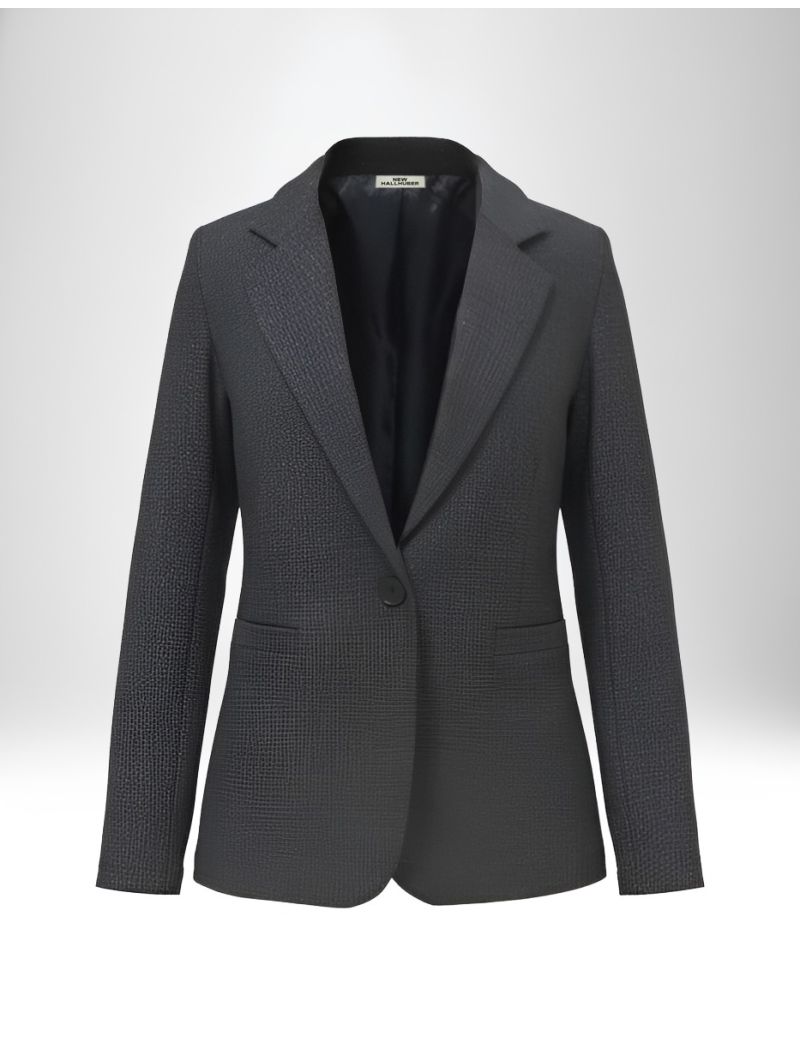 LAMINATED-EFFECT BLAZER WITH SINGLE BUTTON