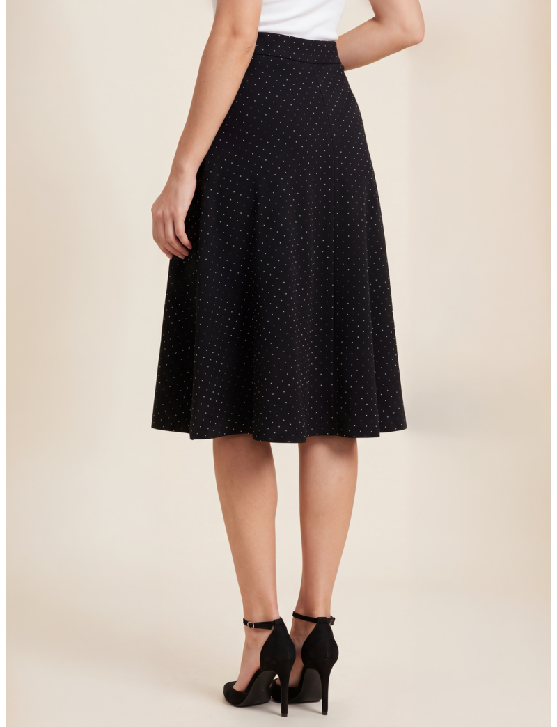 LONG SKIRT IN HEAVY JERSEY WITH CRYSTALS