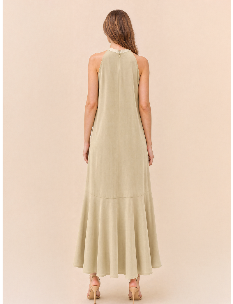 WOMEN'S VISCOSE POPLIN MIDI DRESS