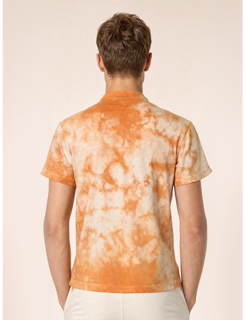 ORANGE TIE DYE PRINT T-SHIRT FOR MEN