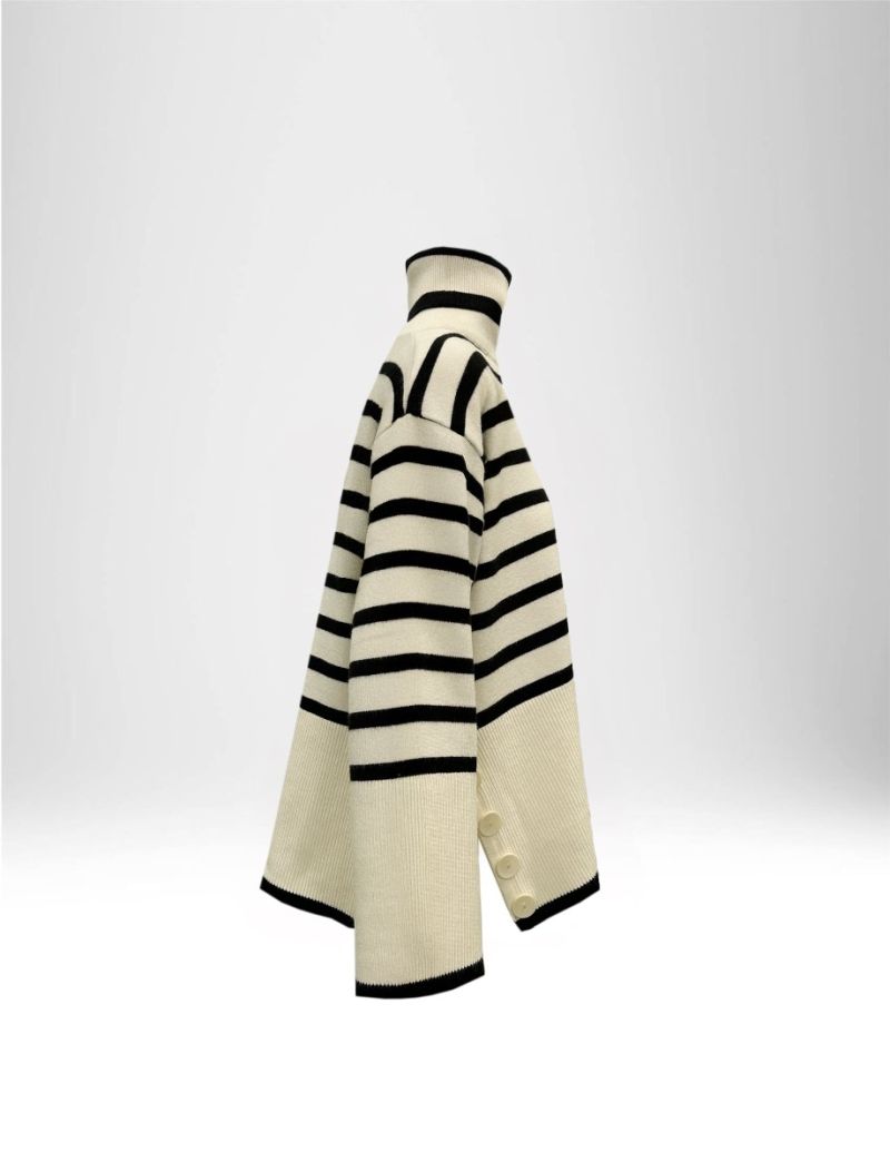 STRIPED TURTLENECK PULLOVER WOMAN