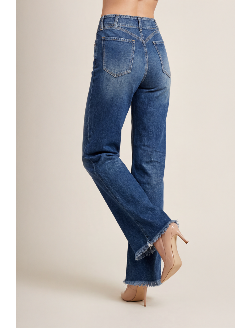 FLARED DENIM TROUSERS