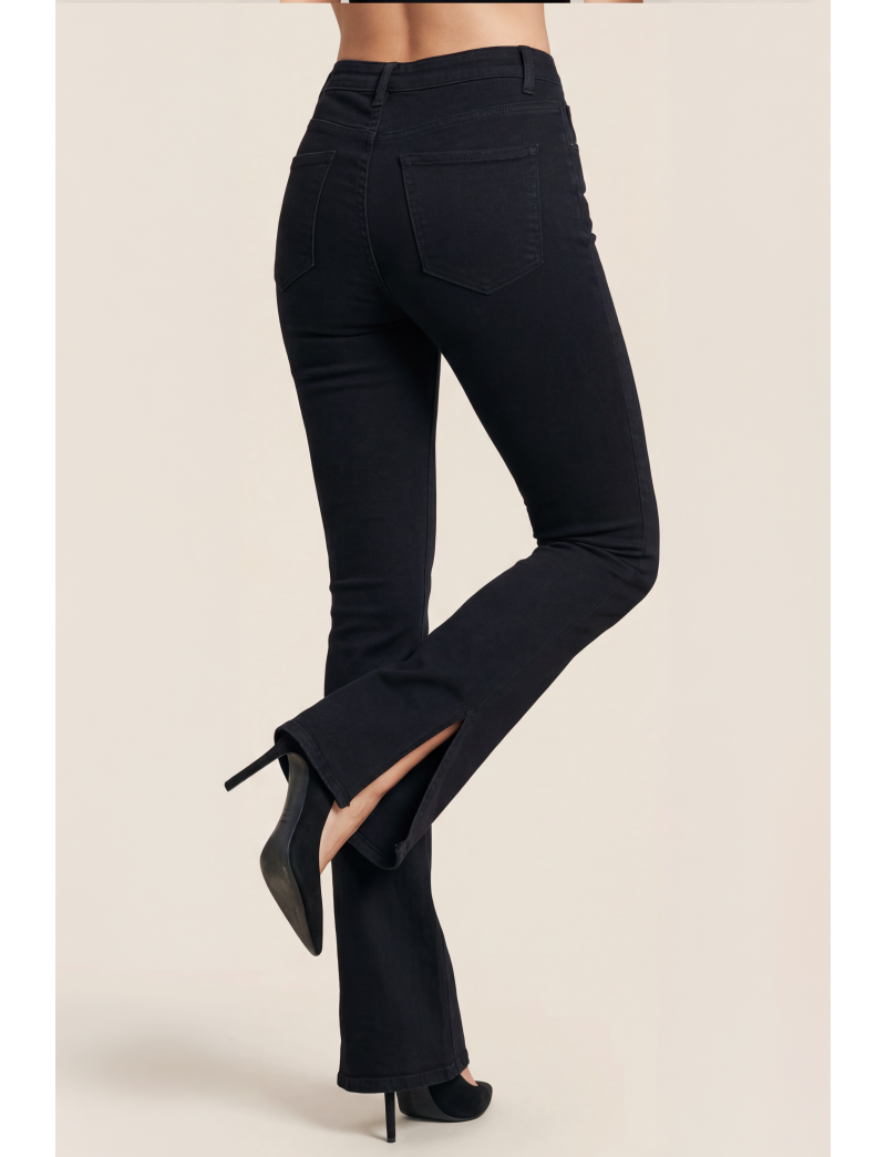 SLIM FLARED TROUSERS WITH SIDE OPENING