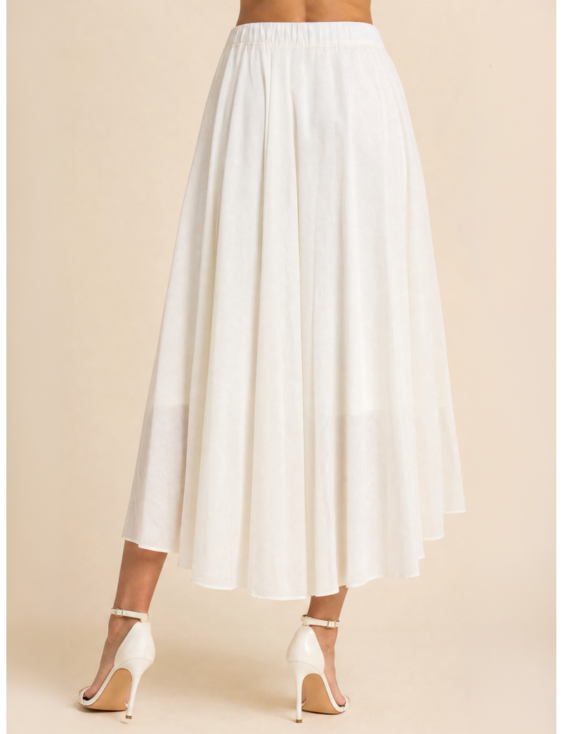 WHITE COTTON GAUZE SKIRT