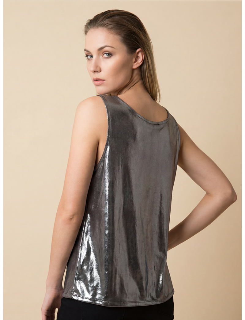 Metallic Draped Top