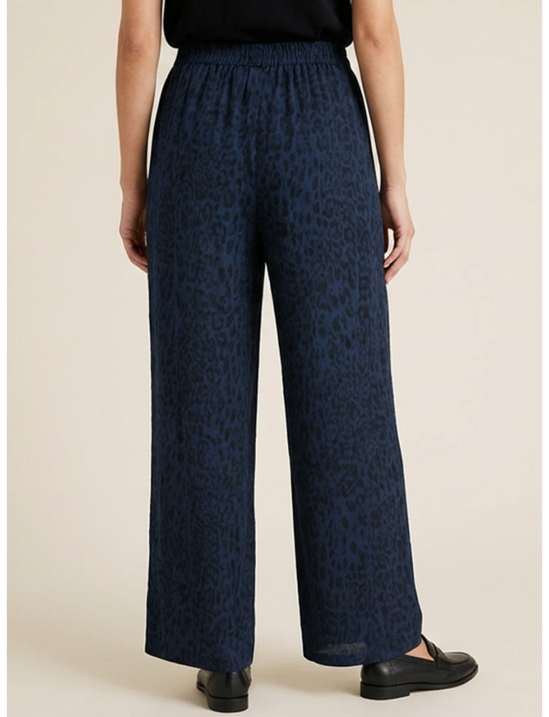 FLOWING PATTERNED WIDE-LEG PANTS