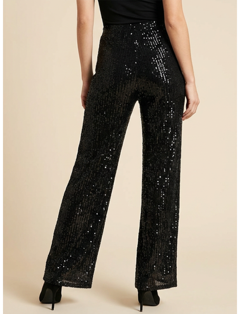 SEQUIN WIDE-LEG STATEMENT TROUSERS