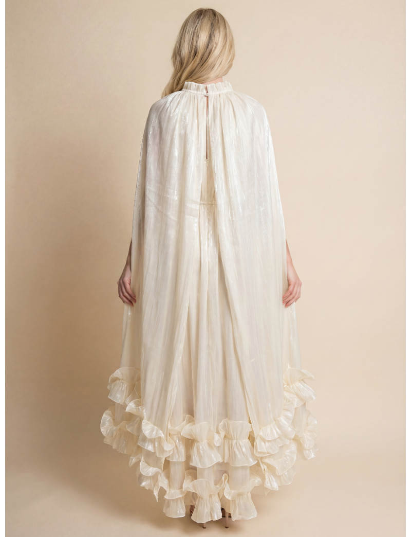 LONG DRESS WITH RUFFLED HEM