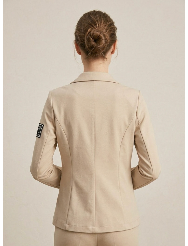 SINGLE-BUTTON BLAZER WITH SLEEVE PATCH