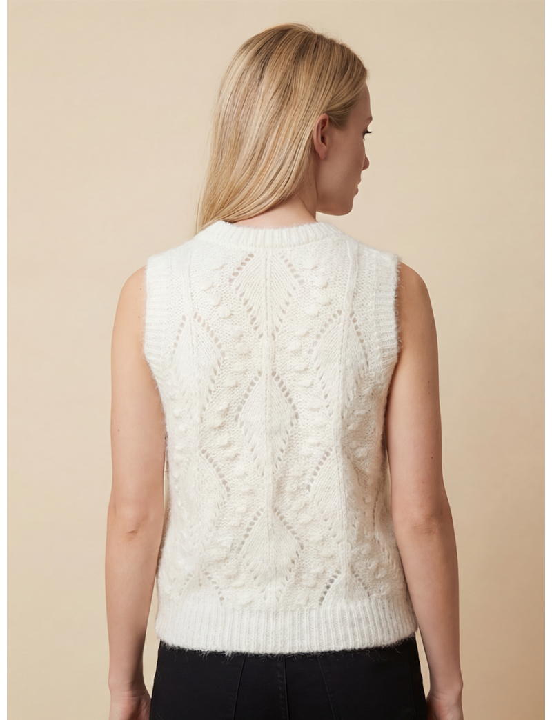 SLEEVELESS TEXTURED SWEATER